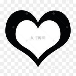 png下载psd简约创意黑白涂鸦简笔画爱心下载 png下载psd手绘线性爱心