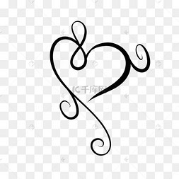 卡通爱心黑色