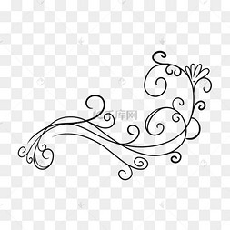 黑白简约复古装饰花纹简笔画