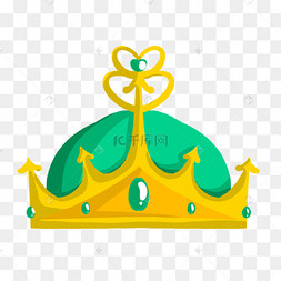 绿色冒顶绿宝石卡通金色皇冠