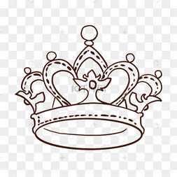 平面手绘线稿皇冠剪贴画