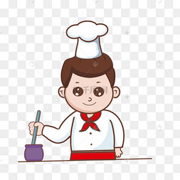 烹饪卡通厨师男孩