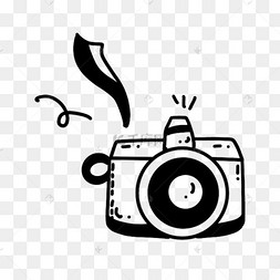 线稿涂鸦可爱相机剪贴画