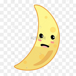 脸红的月牙可爱卡通月亮微笑脸红的可爱卡通太阳q版可爱歪头小动物