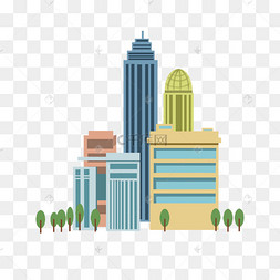 矢量线条建筑物