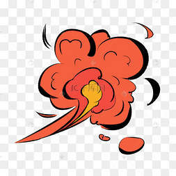 卡通风格爆炸橘红色云朵