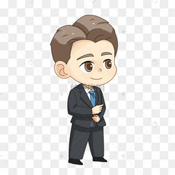 半侧面黑色西装人物