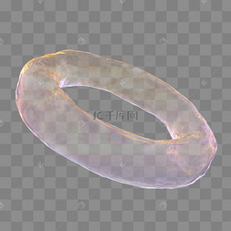 潮流渐变时尚酸性3D透明圆环玻璃