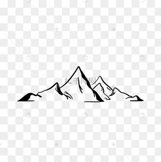 美式黑白素描山