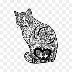 抽象创意禅绕画猫咪