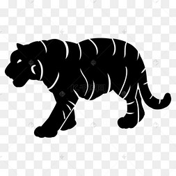 老虎剪影离去痛苦