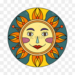抽象太阳人脸对称