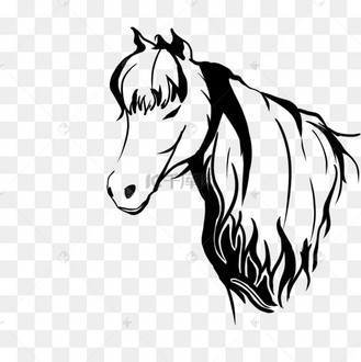 马头剪影高雅长发