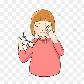 眼疲劳揉眼睛女孩