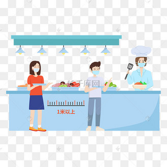 食堂打饭排队一米线距离