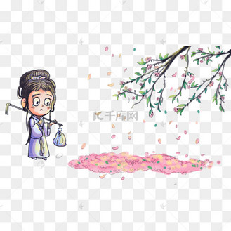 中国四大名著红楼梦黛玉葬花