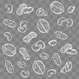 白色线描坚果底纹