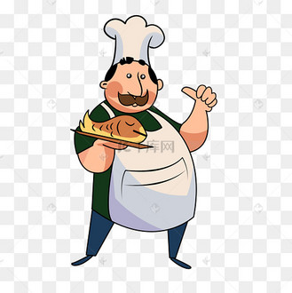 啤酒肚大厨厨师职业人物