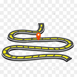 立体道路路线图开车公路s型弯道s形公路汽车华为畅享9s手机红色s形