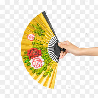 人物手拿古风扇子