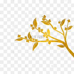 花纹钥匙镂空金色钥匙秋季植物桂花矢量白色镂空祥云底纹复古镂空欧式