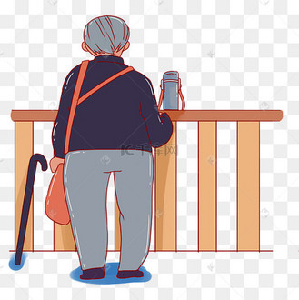 重阳重阳节登高老人背影陪伴老年人背影
