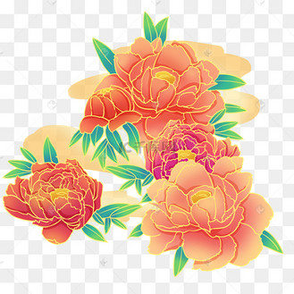 国潮牡丹花图片_国潮牡丹花设计图片素材大全-千库网