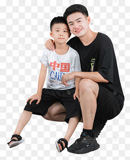 亲子爸爸抱着儿子