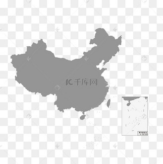 中国地图灰色