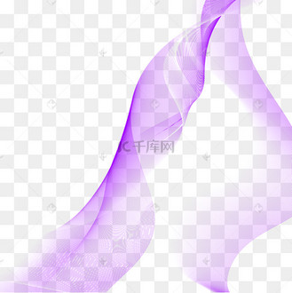透明紫色丝带线条