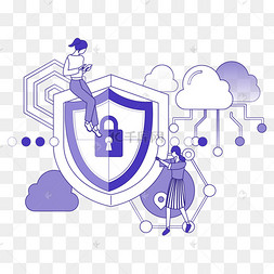 创意线描网络数据信息安全