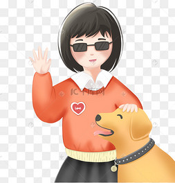国际盲人节女孩导盲犬