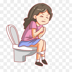 卫生间便秘女孩
