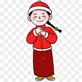 新年恭喜发财善财童子拜年春节古代人物