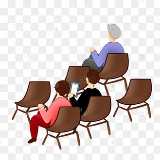 坐椅子上的观众人物围观讲座听讲