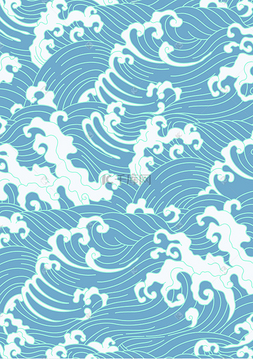中式中国风海浪浪花底纹水纹