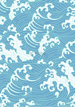 中式中国风海浪浪花底纹水纹