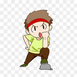 拼搏努力奋斗握拳加油男孩表情包