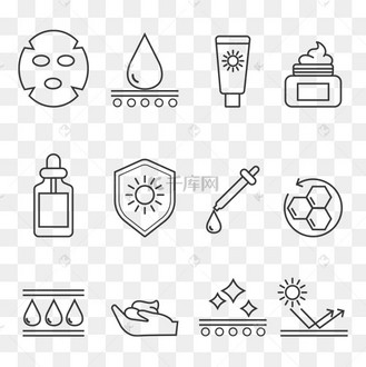 线性美容护肤图标