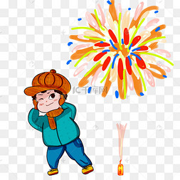 新年小孩放烟花图片-新年小孩放烟花图片素材免费下载-千库网