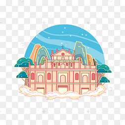 澳门建筑大三巴牌坊