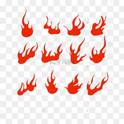 红色火焰火苗火纹套图中国风古风