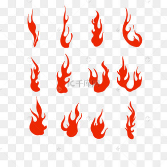 红色火焰火苗火纹套图中国风古风装饰