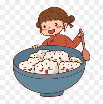 新年春节吃饺子女孩冬至