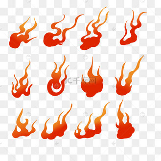 红色火焰火纹套图中国风古风装饰