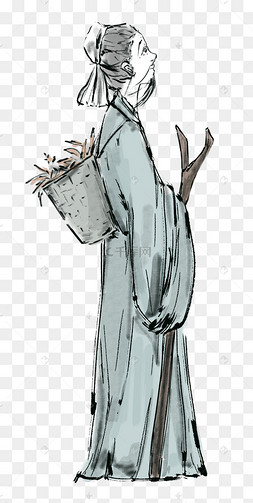 古风古代老人中风脑卒中发病颤抖症状医疗中风脑卒中医疗中风先兆手绘