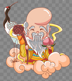 仙人掌花仙桃寿桃包仙桃仙鹤中国古典风新年快乐寿星长寿仙桃葫芦拐杖