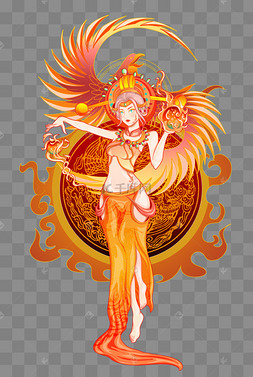 国潮神话太阳女神羲