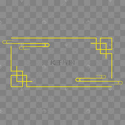 简约中国风金色花纹花边边框标题