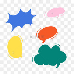 彩色箭头标志材料下划线气泡卡通三色表情星星可爱卡通怪物怪兽集合